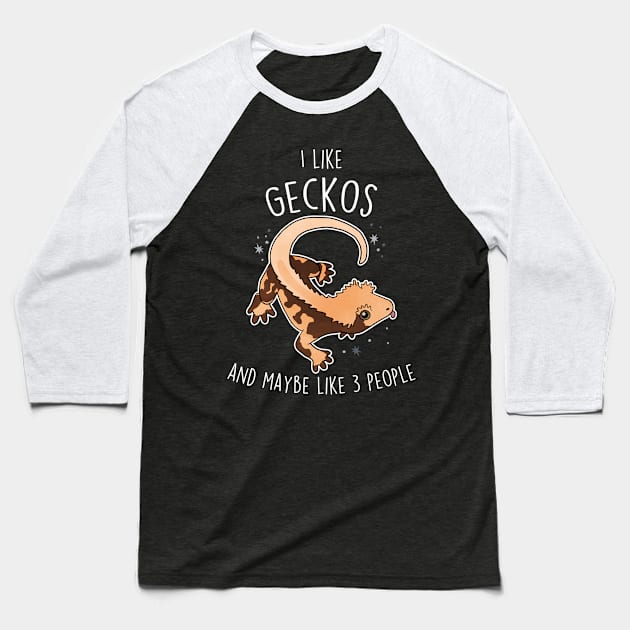 I Like Crested Gecko Lizard Reptile Baseball T-Shirt by Psitta